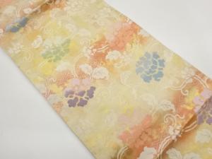 菱に花唐草模様織出し名古屋帯